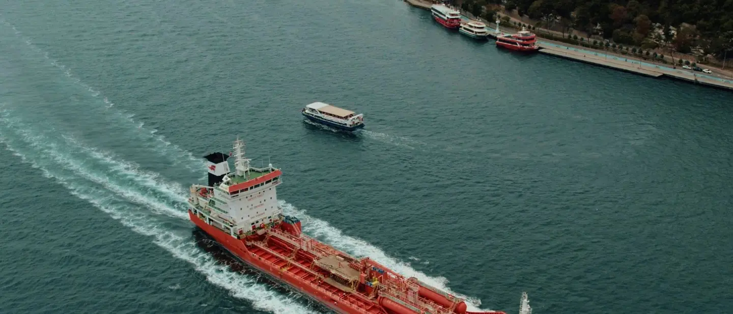 Product tanker under way in coastal waters