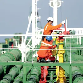 Crew members at work on deck