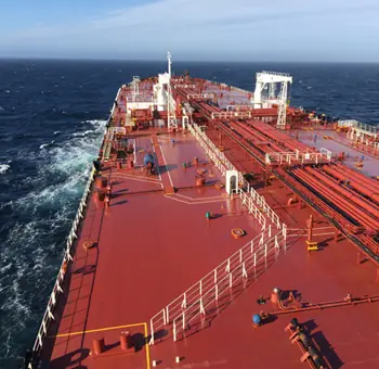 Tanker deck looking aft towards the accommodation
